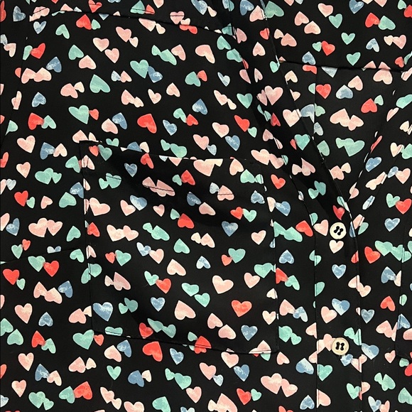 New York & Company Black Heart Print Blouse - Picture 2 of 8